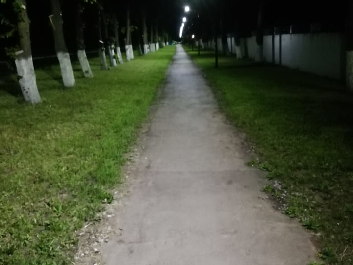 Канаш, ул. Красноармейская, освещение пешеходной дорожки светильниками Onleds